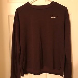 Maroon long sleeve Dri-fit running shirt